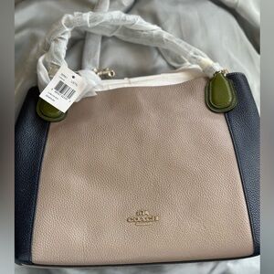 Coach Edie 28 color-block leather satchel/crossbody bag/purse